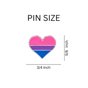 Bisexual Flag Heart Shaped Pins