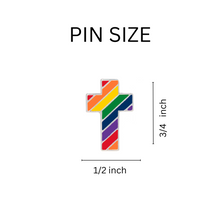 Load image into Gallery viewer, Rainbow Cross Shaped Pins