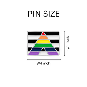Rectangle Straight Ally Flag Pins