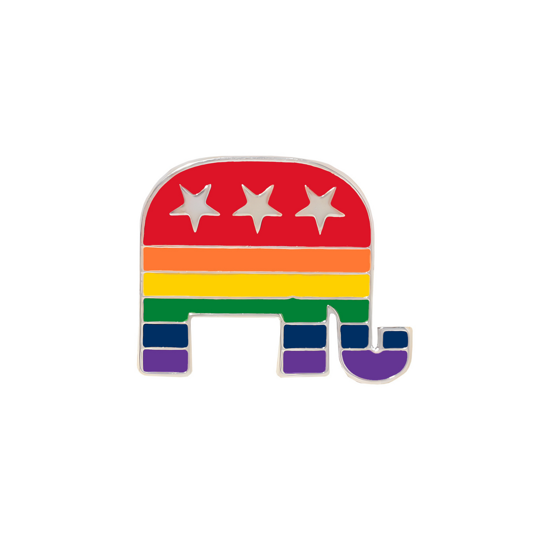 Rainbow Republican Elephant Shaped Pins