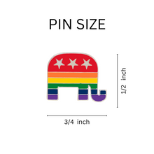 Load image into Gallery viewer, Rainbow Republican Elephant Shaped Pins