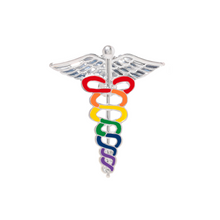 Load image into Gallery viewer, Rainbow Caduceus Pins