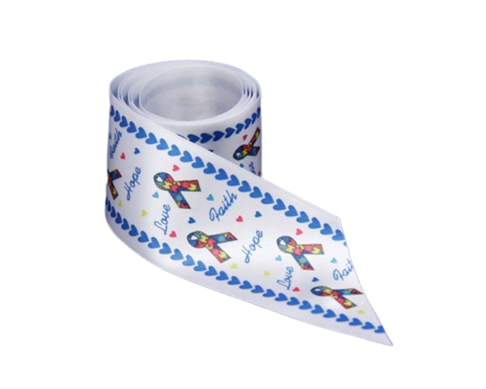 Autism Satin Ribbon by the Yard for Autism Fundraising Events