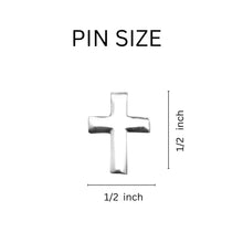 Load image into Gallery viewer, Small Silver Cross Lapel Pins Wholesale, Communion, Baptism, Confirmation