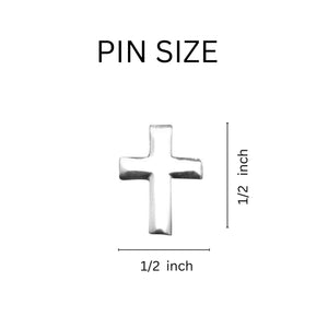 Small Silver Cross Lapel Pins Wholesale, Communion, Baptism, Confirmation