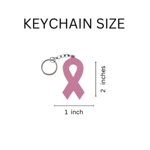 Bulk Silicone Pink Ribbon Keychains for Breast Cancer Fundraising - The Awareness Company