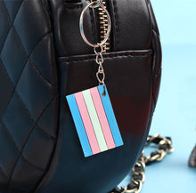 Load image into Gallery viewer, Transgender Pride Flag Keychains, Cheap Gay Pride Gear for PRIDE Parade and Events - The Awareness Company