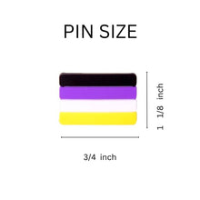Load image into Gallery viewer, Bulk Non-Binary Flag Silicone Pins, Inexpensive NonBinary PRIDE Pins - The Awareness Company