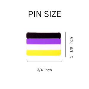 Bulk Non-Binary Flag Silicone Pins, Inexpensive NonBinary PRIDE Pins - The Awareness Company