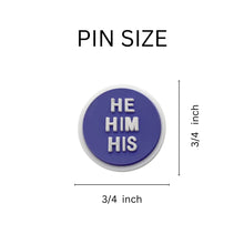 Load image into Gallery viewer, Bulk He Him Silicone Pronoun Pins for Gay Pride, LGBTQ Pronoun Pins - The Awareness Company