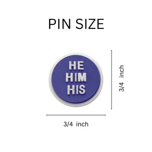 Bulk He Him Silicone Pronoun Pins for Gay Pride, LGBTQ Pronoun Pins - The Awareness Company
