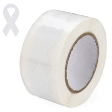 Load image into Gallery viewer, White Ribbon Awareness Stickers for Lung Cancer, Bone Cancer