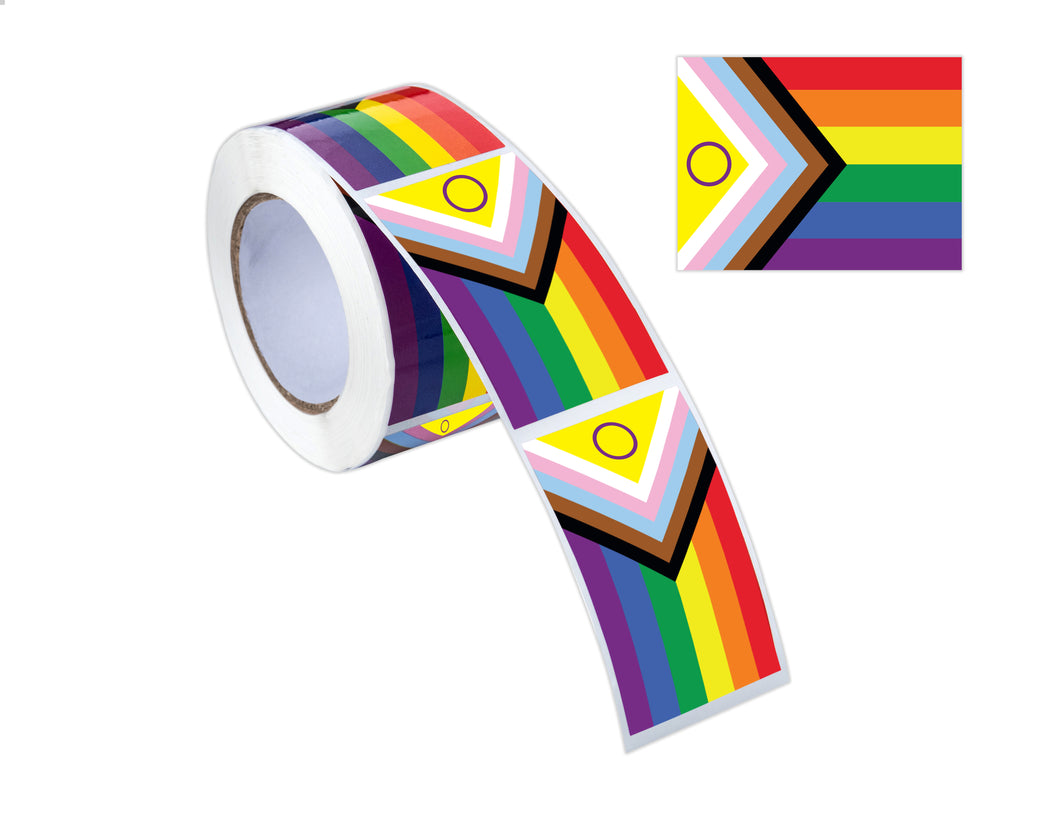 Bulk Daniel Quasar Intersex-Inclusive Flag Stickers, The Awareness Company