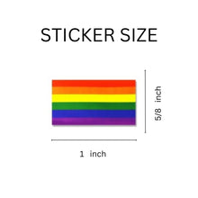 Load image into Gallery viewer, Small Rectangle Bulk Rainbow Flag Stickers, LGBTQ Gay Pride Awareness