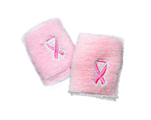 Load image into Gallery viewer, Bulk Pink Ribbon Sweat Wristbands, Breast Cancer Football Gear - The Awareness Company