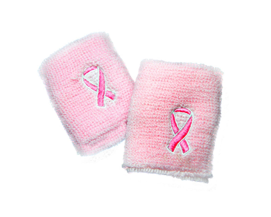 Bulk Pink Ribbon Sweat Wristbands, Breast Cancer Football Gear - The Awareness Company