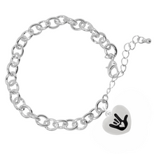 Load image into Gallery viewer, Deaf Symbol I love You Hand Sign Chunky Charm Bracelets