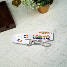 Load image into Gallery viewer, White LGBTQ Rainbow Pride Lanyards