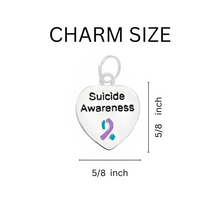 Load image into Gallery viewer, Suicide Awareness Heart Charm Black Cord Bracelets