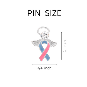 Angel Pink & Blue Ribbon Pins