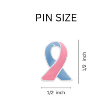 Load image into Gallery viewer, Small Pink &amp; Blue Ribbon Lapel Pins