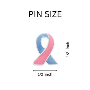 Small Pink & Blue Ribbon Lapel Pins