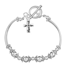 Load image into Gallery viewer, Partial Beaded Blessed, Hope, Faith, and Love Cross Charm Bracelets