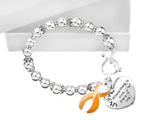 Load image into Gallery viewer, Bulk Orange Ribbon Where Is The Love Bracelets for Leukemia, MS - The Awareness Company