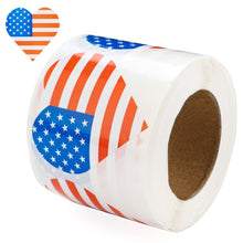 Load image into Gallery viewer, American Flag Heart Shaped Stickers (250 per Roll) - The Awareness Company
