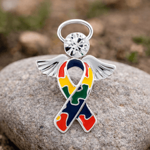 Load image into Gallery viewer, Angel Autism Ribbon Pins - The Awareness Company