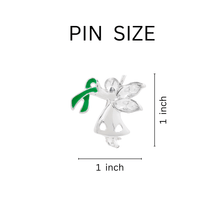 Load image into Gallery viewer, Angel By My Side Green Ribbon Pins - The Awareness Company