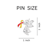 Load image into Gallery viewer, Angel By My Side Red &amp; Yellow Ribbon Pins - The Awareness Company