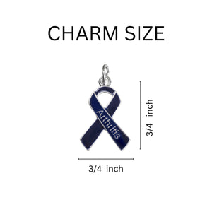 Arthritis Awareness Dark Blue Ribbon Retractable Bracelets - The Awareness Company