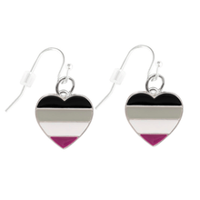 Load image into Gallery viewer, Asexual Flag Heart Earrings - The Awareness Company