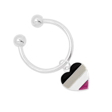 Load image into Gallery viewer, Asexual Flag Heart Horseshoe Key Chains - The Awareness Company