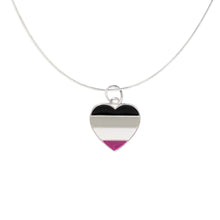 Load image into Gallery viewer, Asexual Flag Heart Necklaces - The Awareness Company