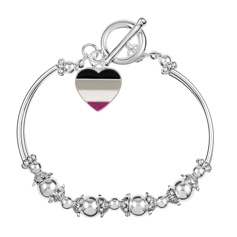 Asexual Flag Heart Partial Beaded Bracelets - The Awareness Company