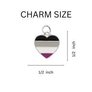 Asexual LGBTQ Pride Heart Charms - The Awareness Company