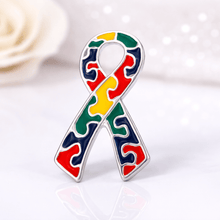 Load image into Gallery viewer, Autism Awareness Ribbon Flat Pins - The Awareness Company