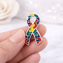 Load image into Gallery viewer, Autism Awareness Ribbon Flat Pins - The Awareness Company