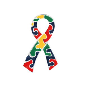 Autism Awareness Ribbon Flat Pins - The Awareness Company
