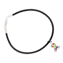 Load image into Gallery viewer, Autism Awareness Ribbon Leather Cord Bracelets - The Awareness Company