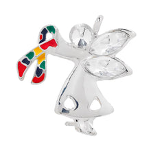 Load image into Gallery viewer, Autism Ribbon Angel By My Side Pins - The Awareness Company