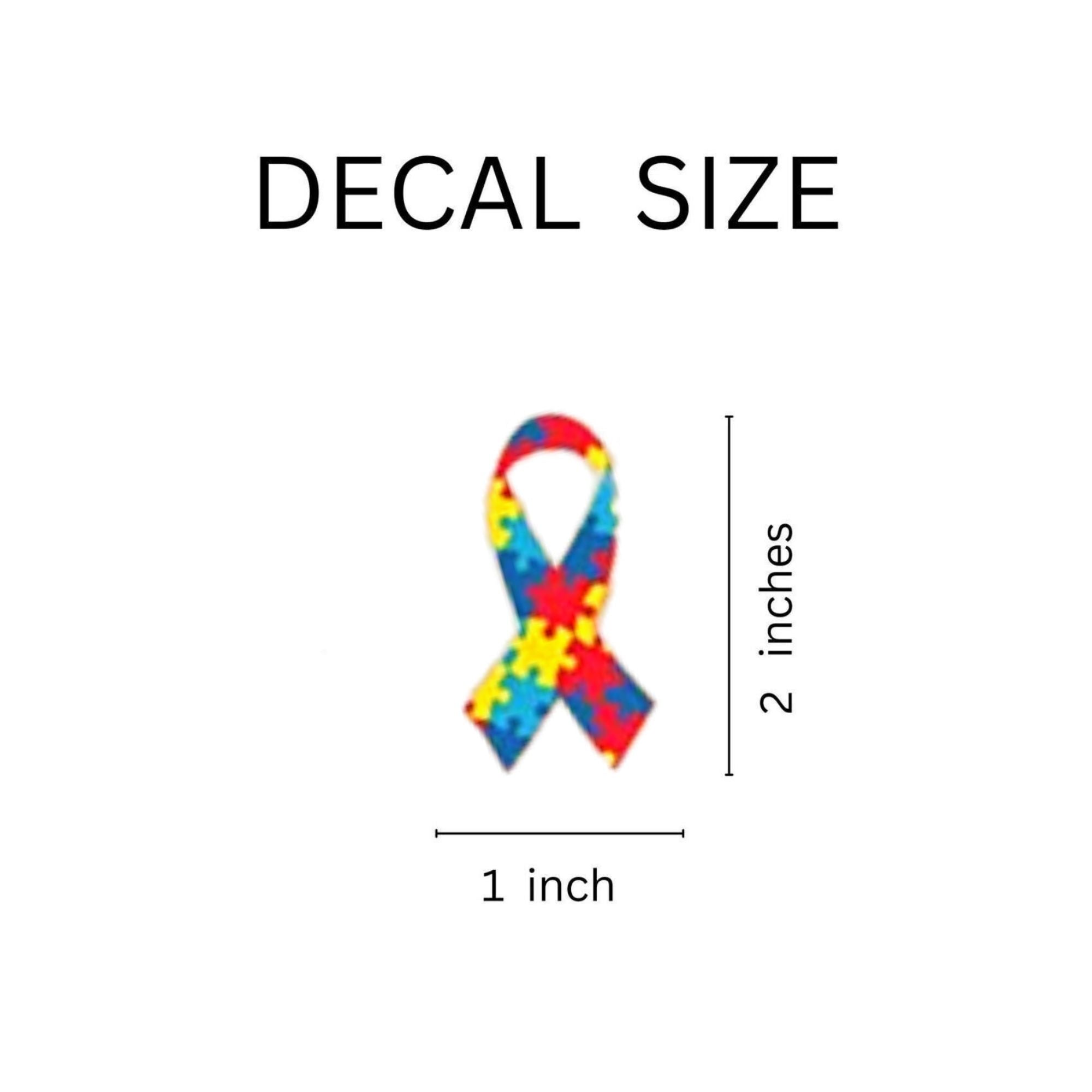 Bulk Autism Ribbon Decals, Autsim Awareness Decals - The Awareness Company