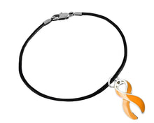 Load image into Gallery viewer, Bulk Large Size Orange Ribbon Awareness Leather Cord Bracelets - The Awareness Company