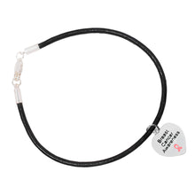 Load image into Gallery viewer, Heart Shaped Breast Cancer Awareness Charm Leather Cord Bracelets