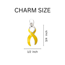 Load image into Gallery viewer, Big Heart Gold Ribbon Key Chains - The Awareness Company