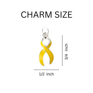 Big Heart Gold Ribbon Key Chains - The Awareness Company