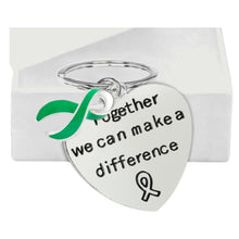 Load image into Gallery viewer, Green Ribbon Big Heart Key Chains