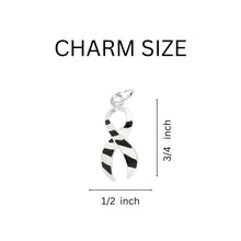 Load image into Gallery viewer, Big Heart Zebra Print Ribbon Key Chains - The Awareness Company